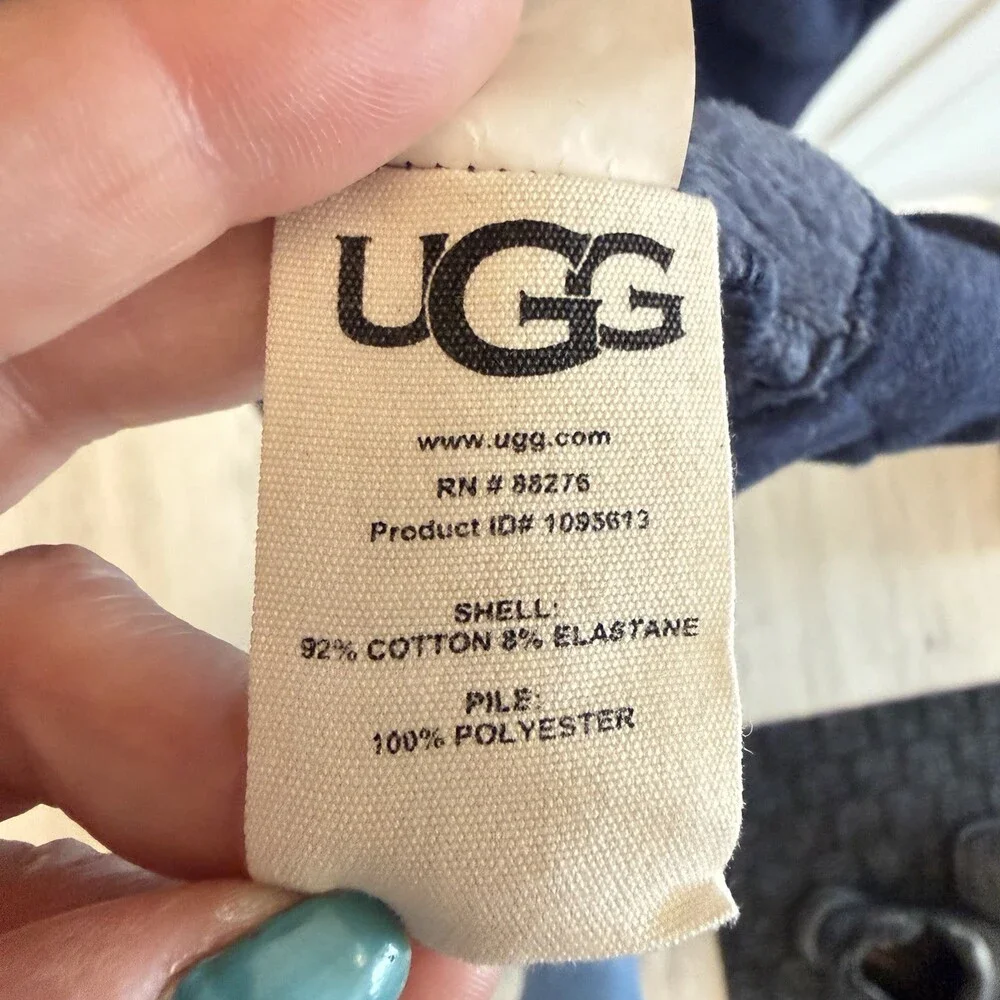 UGG Blanche II (Duffield) Robe Women's Size Large Navy Blue Soft Warm EUC - Picture 10 of 13